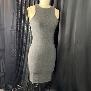 Grey bodycon racerback mini dress
